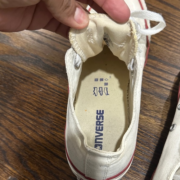 Converse All Star Off-White Sneakers with Red Trim - Picture 4 of 7